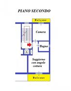 Rif. 016 &#8211; Soleggiato bilocale con splendida vista sul borgo e sulla vallata fino al mare.