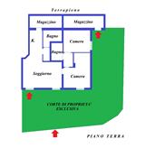 Ref. 001 – Three-room apartment with garden and private parking space.