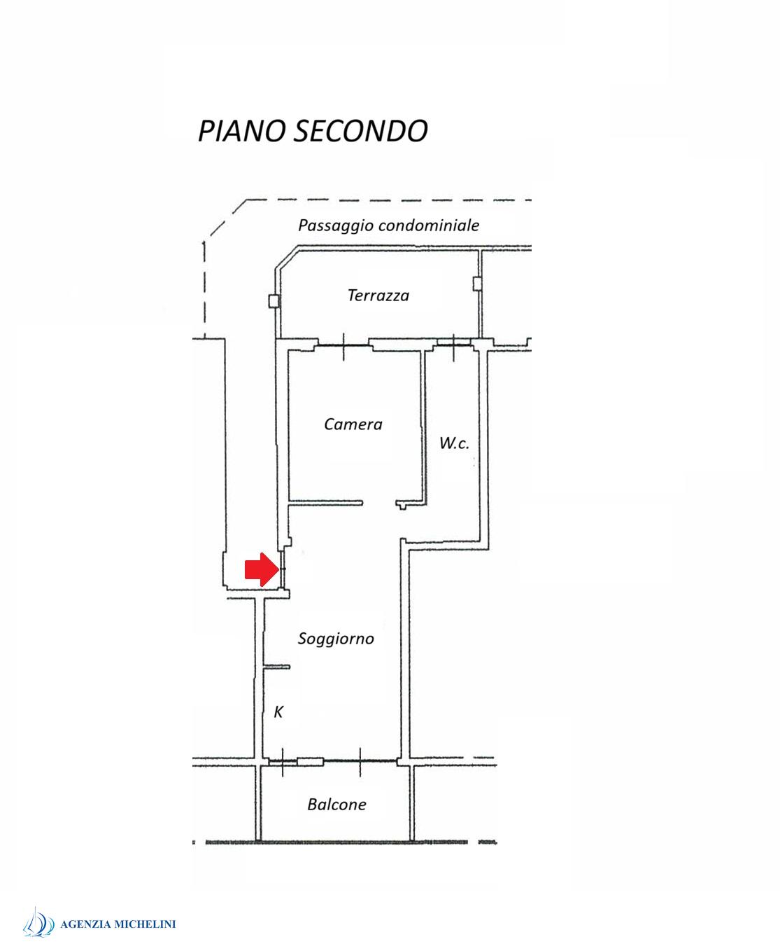 Rif. 004 – Soleggiato bilocale in ultimo piano con terrazza vivibile e splendida vista mare